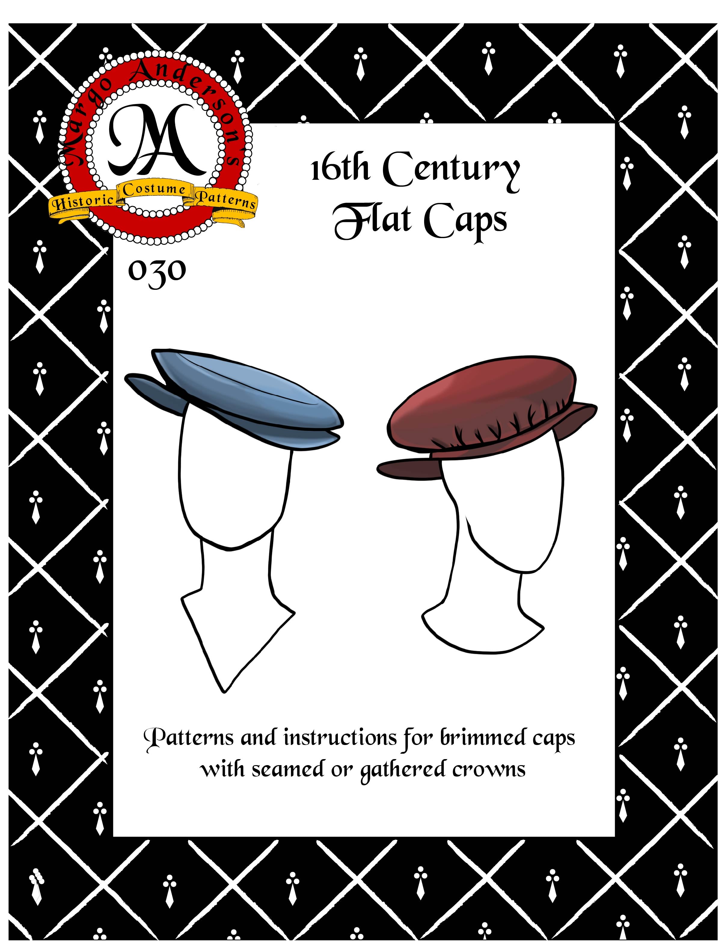 Old Rounded Cap Pattern 030D 16th Century Flat Caps Digital Download – Margo Anderson's ...